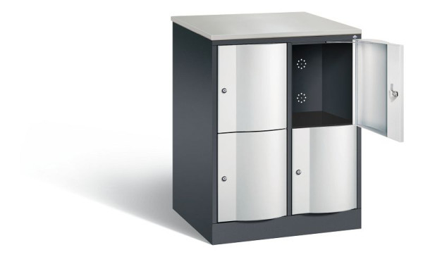 C+P XL-Schließfachschrank Resisto, H1077xB772xT640mm, Farbe: Schwarzgrau / Lichtgrau, 8472-273 S10033