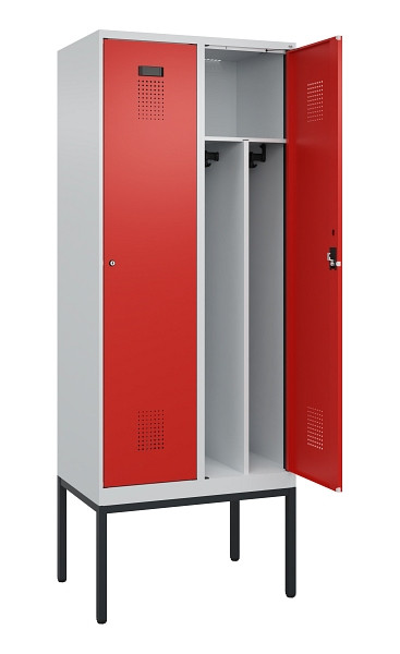 C+P Spind Evolo PLUS, Gestell, 2 Abteile, 2120x800x500mm, 7035/3000, Verschluss Zylinderschloss, 0490307-22F S10030
