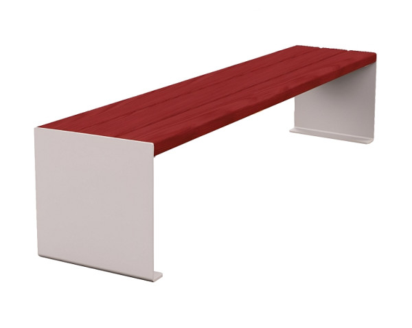 Procity Sitzbank Kube, 1800 mm, Stahl & Holz Ohne Rückenlehne, Mahagoni/RAL 7044, 306392.7044.ACAJ