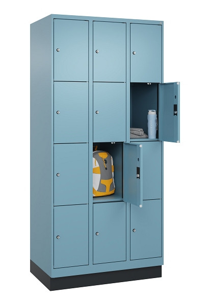 C+P Schließfachschrank Evolo PLUS, mit Sockel, 12 Fächer, 1950x900x500mm, 0010/0, 049020-304 S10021