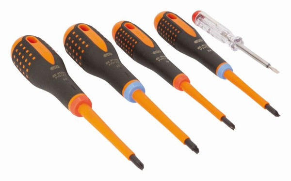Bahco Ergo™-Schraubendreher-Satz, isoliert, 6-teilig, Schlitz+PH+PZ+Spannungsprüfer, BE-9885S