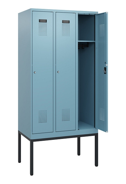 C+P Spind Evolo PLUS, Gestell, 3 Abteile, 1950x900x500mm, 0010/0010, Zylinderschloss, 0490305-30 S10048