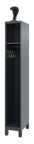 C+P Feuerwehrspind Evolo, Modell EXPERT, 1 Abteil, H1850B300T500 mm, Anthrazit, Füße, 0491015-10 S10007