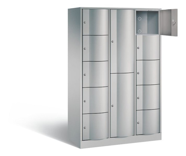 C+P Kombi-Schließfachschrank Resisto, H1950xB1148xT540mm, Farbe: Weißaluminium, 8070-3721 S10029