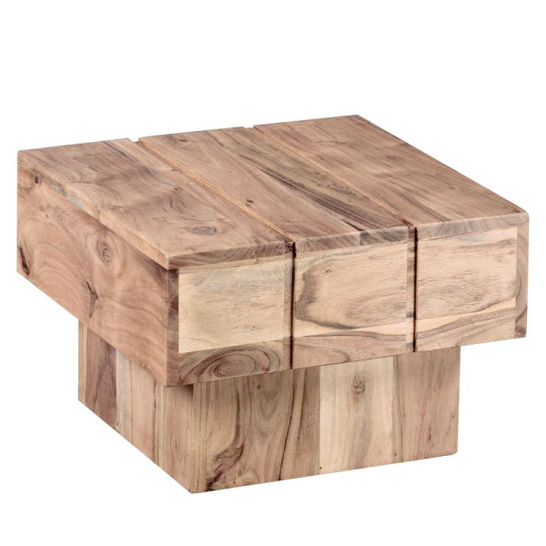 Wohnling Beistelltisch SIRA Massivholz Akazie 44 x 44 x 30 cm, Massiv Landhaus Cube quadratisch, WL1.756