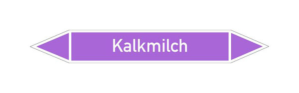 Schilder Klar Rohrleitungskennzeichen Kalkmilch, 100x15 mm Folie selbstklebend, 101615/60