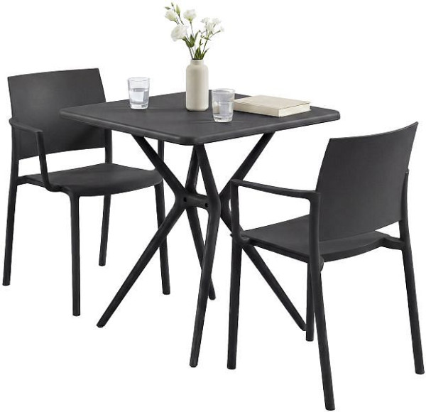 CLP Gartenmöbel-Set Pula, schwarz, 328375, 4255716392888