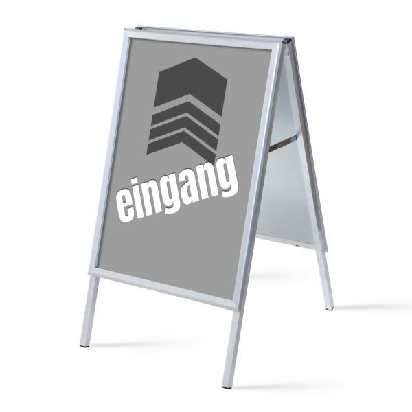 Showdown Displays Kundenstopper A1 Komplettset Eingang Grau Deutsch, ZPA1G32MEI265