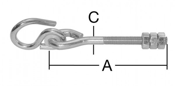 Vormann Spiralhaken mit metrischen Gewinde 180 x 10,6, VE: 10 Stück, 007900252AV