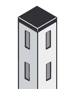 hofe Rohrpfosten 35/35/2.0 x 2000 mm, enzianblau mit je 2 PVC-Abschlussstopfen, RF35200RP
