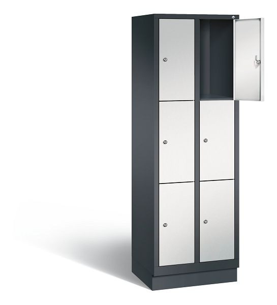 C+P Schließfachschrank Evolo, H1800xB610xT500mm, Farbe: Schwarzgrau / Lichtgrau, 48020-203 S10025