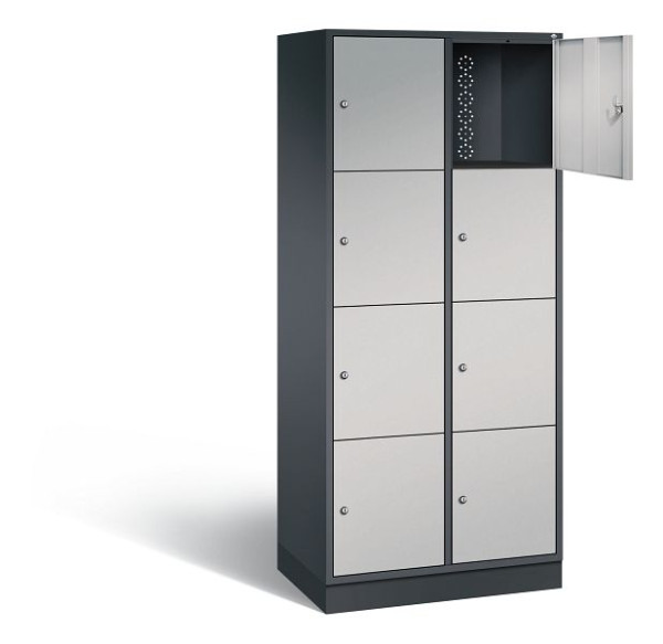 C+P XL-Schließfachschrank Intro, H1950xB820xT490mm, Farbe: Schwarzgrau / Weißaluminium, 8470-202 S10205