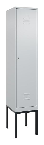 C+P Umkleidespind Classic PLUS mit Mitteltrennwand, Gestell, 2120x400x500mm, 7035/7035, Zylinderschloss, 0800307-12F S10024