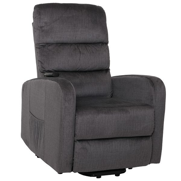 Mendler Fernsehsessel HWC-K62, Sessel Relaxsessel TV-Sessel, Liegefunktion Aufstehhilfe elektrisch, Metall Chenille, dunkelgrau, 108708