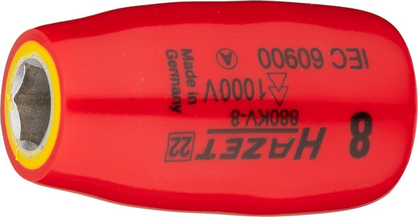 Hazet Steckschlüsseleinsatz, Sechskant, Vierkant hohl 10 mm (3/8 Zoll), 8 mm, Kurze Ausführung, 880KV-8