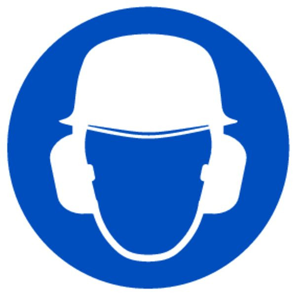 Schilder Klar Praxisbewährtes Gebotszeichen Kopf- und Gehörschutz benutzen, 200 mm Folie selbstklebend, 1524/62