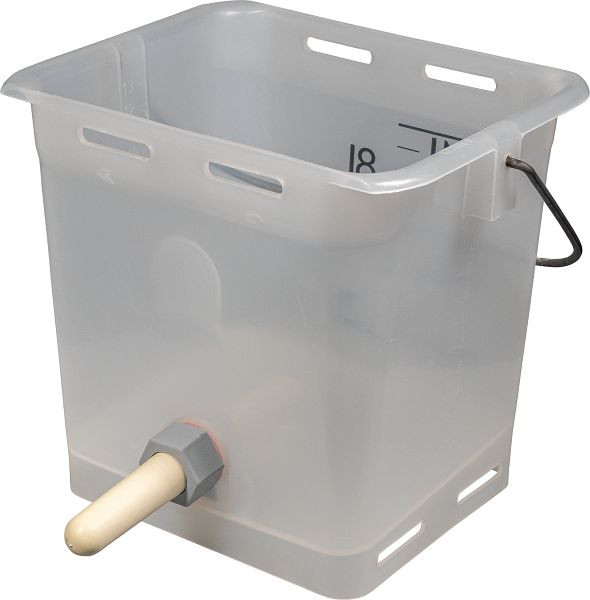 Patura Nuckel-Tränkeeimer 13 l transparent komplett mit Sauger hart und Kugelventil, 361454