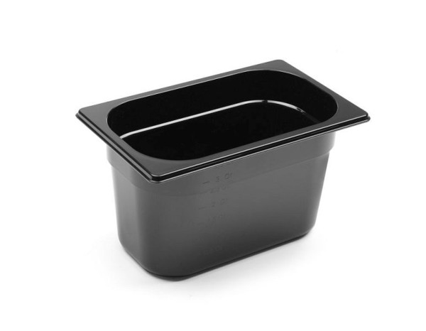 Hendi GN Behälter 1/4, 4 L, LxBxH: 265x162x150 mm, Schwarz, 862612