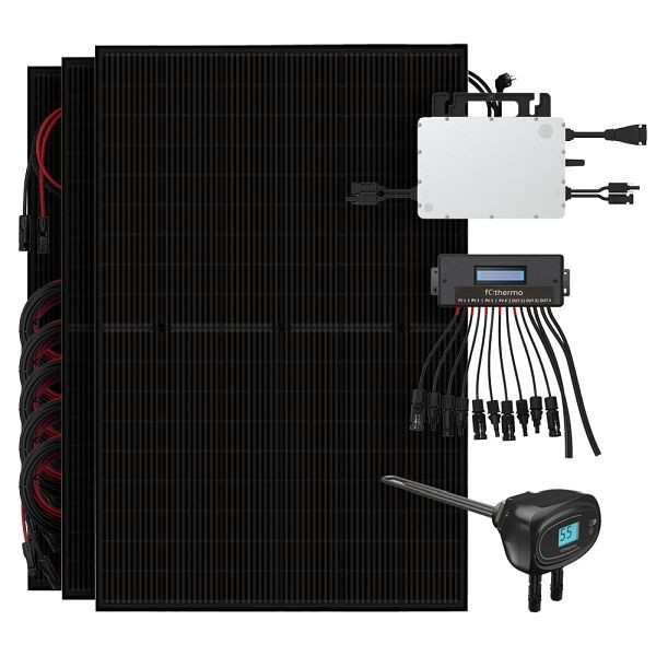 Offgridtec 1350W Solaranlage mit Fothermo Solarheizstab, Umschaltgerät Hoymiles HMS-800W-2T mit 800W Netzeinspeisung, 4-01-024550-002