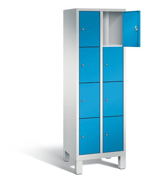 C+P Schließfachschrank Evolo, H1850xB610xT500mm, Farbe: Lichtgrau / Lichtblau, 48010-204 S10041