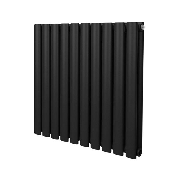 Monster Oval Röhrenheizkörper, 600mm x 600mm, Schwarz, 213006