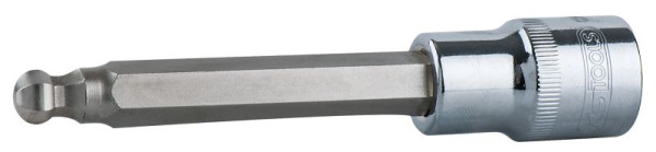 KS Tools 1/2" CHROMEplus Bit-Stecknuss Innensechskant, Kugelkopf, lang, 6 mm, 240 mm, 918.5313