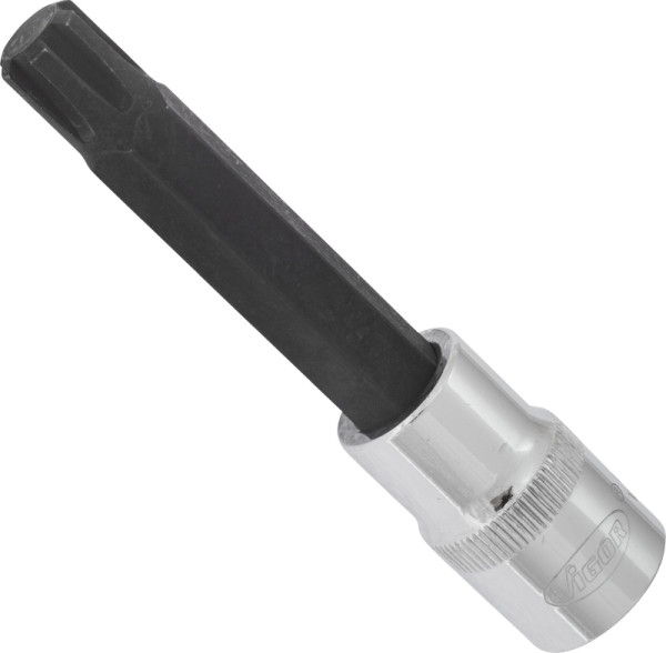 VIGOR RIBE Schraubendreher-Einsatz, Vierkant hohl 12,5 mm (1/2 Zoll), Innen Keilprofil Ribe-CV, M12, Länge: 100 mm, VE: 5 Stück, V2217