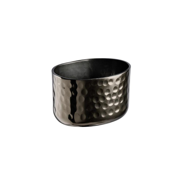 APS Schale CRAFT, Alumnium, 8,5 x 6,5 cm, Höhe 5,5 cm, gehämmerte Oberfläche, Gunmetal-Look, 40689