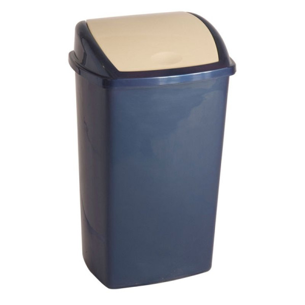 Stein HGS Abfallbehälter -Swing-Top-, blau/beige, VE: 12 Stück, 16932