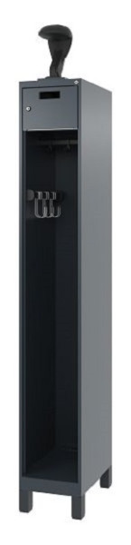 C+P Feuerwehrspind Evolo, Modell PRAKTUS, 1 Abteil, H1850xB300xT500 mm, Anthrazit, Füße, 0492015-10 S10007