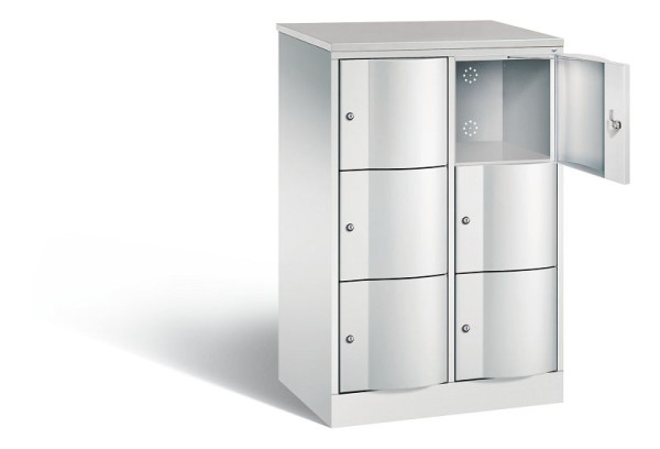 C+P Schließfachschrank Resisto, H1255xB772xT540mm, Farbe: Lichtgrau, 8573-272 S10468