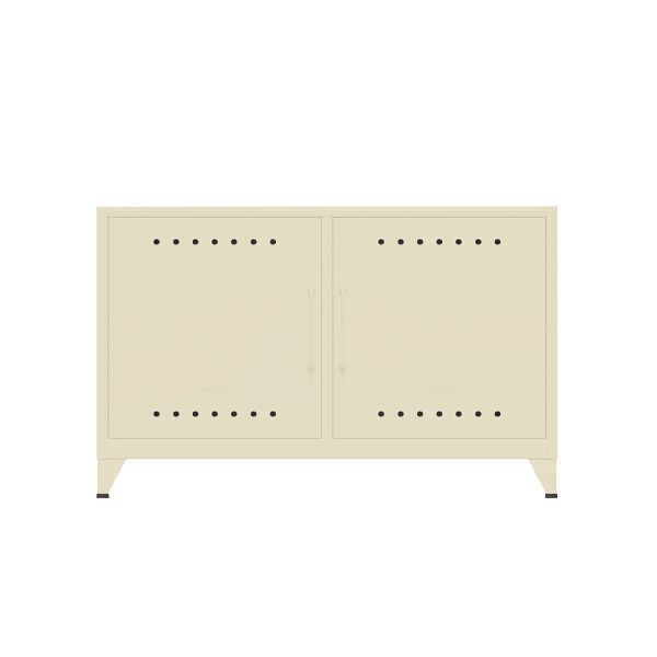 Bisley Fern Sideboard, inkl. 1 festen Fachboden, Kabeldurchlass und Klett-Halter, 669 hellelfenbein, FERCAB669