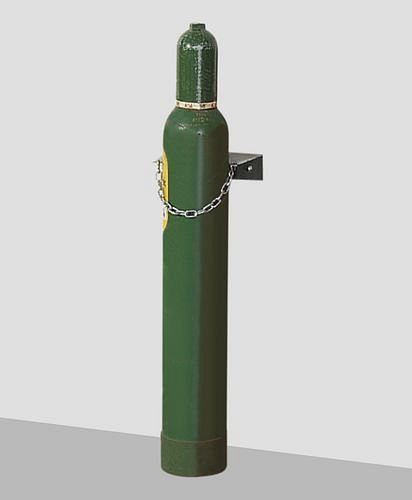 DENIOS Gasflaschen-Wandhalterung WH 140-S, Stahl, verzinkt, für 1 Flasche (Ø 140 mm), 136479