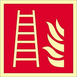 Moedel Feuerleiter ISO 7010, Kunststoff, langnachleuchtend, 160-mcd, 148x148 mm, 57200