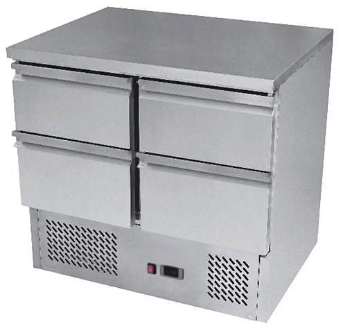 gel-o-mat Kühltisch In Saladettenbauform, Modell ESL3820GR mit 4 Schubladen, 560KT.2GL