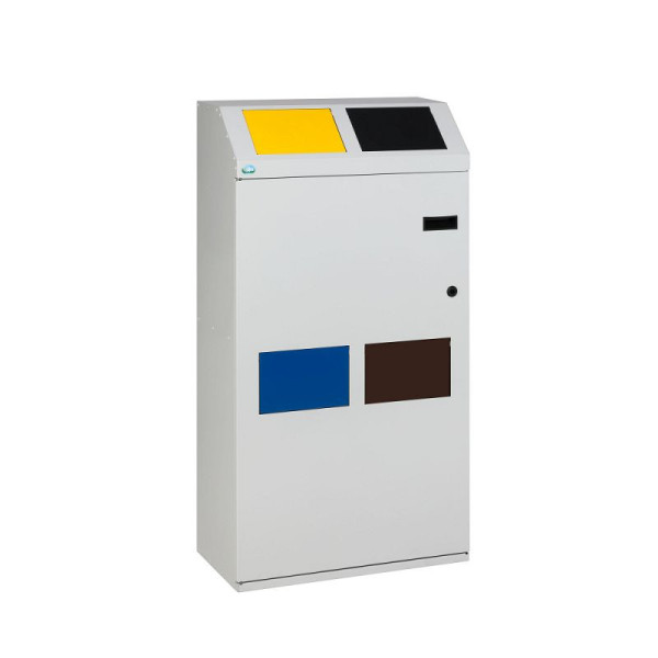 STEIN HGS Wertstoffsammelstation WSS 115, 4 Stück, Wertstoffsammelstation WSS 115 4-fach, Lichtgrau, Verkehrsgelb, anthrazit, enzianblau, 82066.0004