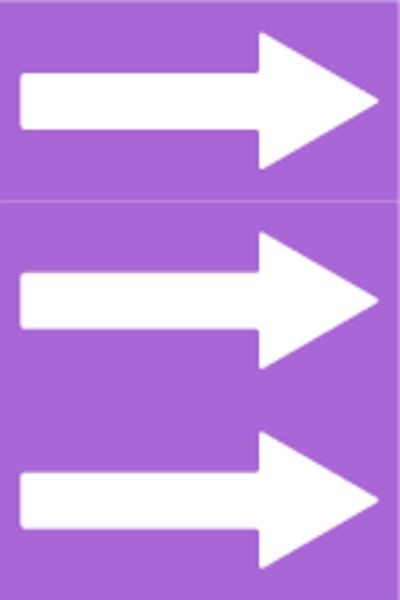 Schilder Klar Fließrichtungspfeile gemäß DIN 2403, violett/weiß, 33000x50 mm Folie selbstklebend, 129315/00