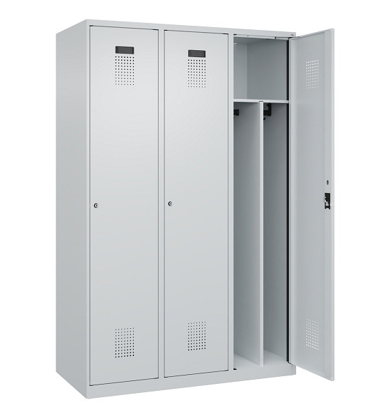 C+P Spind Evolo PLUS, 3 Abteile, 1850x1200x500mm, 7035/7035, Verschluss Zylinderschloss, 049000-32F S10040