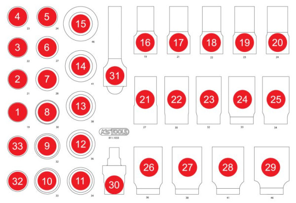 KS Tools Leere Schaumstoffeinlage zu 811.1033, 811.1033-97