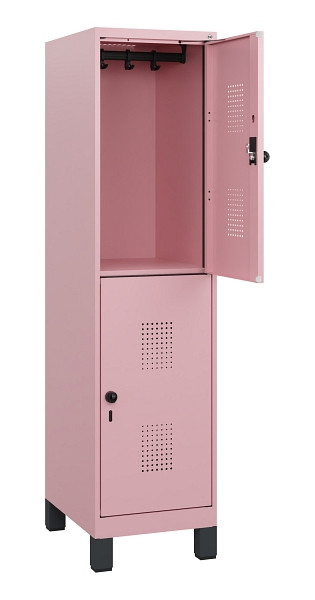 C+P Doppelstöckiger Spind Evolo PLUS, Füße, 2 Fächer, 1630x400x500mm, 3015/3015, Drehriegel, 0493105-12 S10032