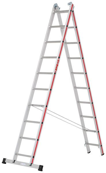 HYMER Mehrzweckleiter, zweiteilig, 2x10 Sprossen, Länge eingefahren 2,88 m / ausgefahren 4,84 m, 404520
