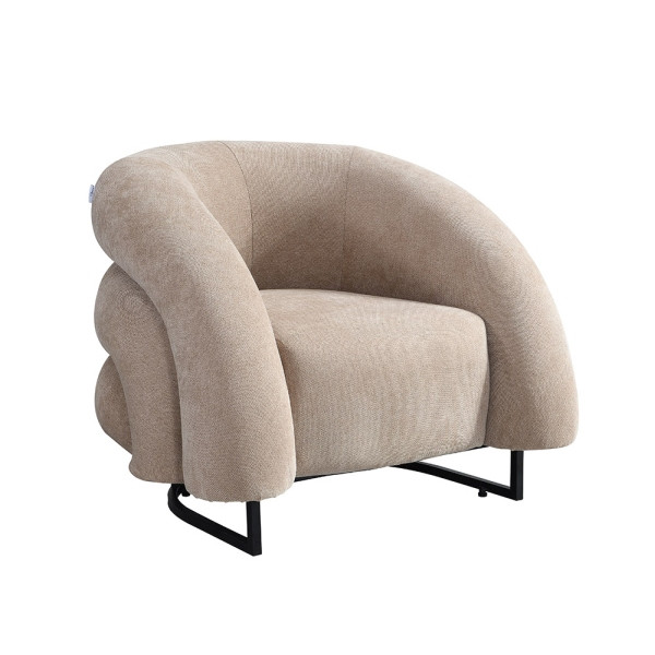HOME DELUXE Sessel MACA Samt Beige, 60503, 4058166314505