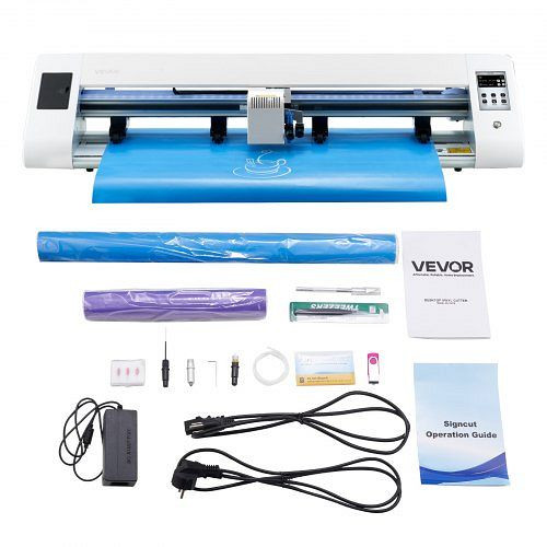 VEVOR Vinylschneider 60 cm mit automatischer Kantenerkennung, Designsoftware & 2 Klingentypen, kompatibel mit SVG/EPS/PLT, TSSDKZJ21INCUGSLU001V2