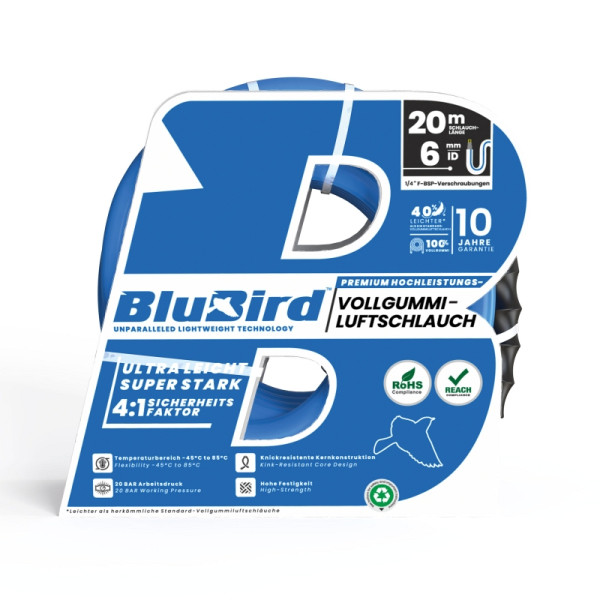 Riegler Werkstattschlauch-Set »BluBird«, Sicherheitskupplung, Ø12x6, 20 m, 149561