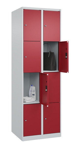 C+P Schließfachschrank Evolo PLUS, 8 Fächer, 1850x600x500mm, 7035/3003, 049000-204 S10004