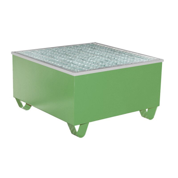 STEIN HGS Auffangwanne AW/PE, mit PE-Kunststoffeinsatz, 200 Liter, RAL 6011 resedagrün, Gesamthöhe 470 mm, lackiert, 1x 200 Liter Fass, 79188.0016