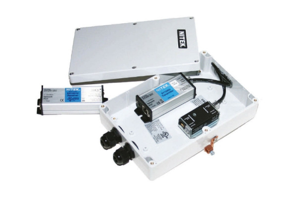 Nitek Ethernet, PoE Extender, UTP, 1 Port, Erweiterung um 600m, IP65, Überspannungsschutz, EL1500UWS