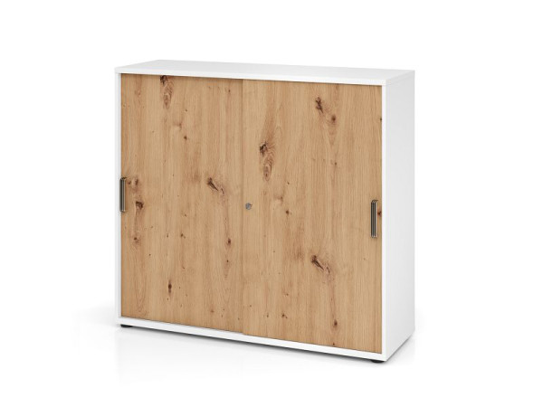 Hammerbacher Schiebetürschrank 3OH 120cm SG Weiß/Asteiche, V1753S/W/R/SG