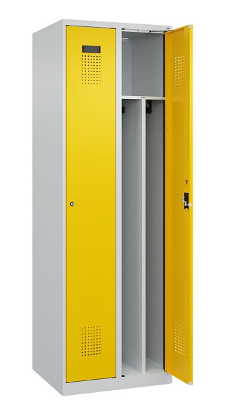 C+P Spind Evolo PLUS, 2 Abteile, 1850x600x500mm, 7035/1023, Verschluss Zylinderschloss, 049000-20F S10028