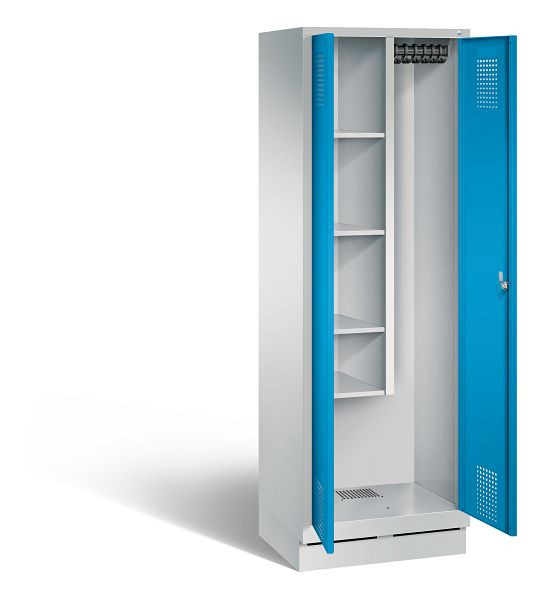 C+P Putzmittel-Spind Evolo, H1800xB610xT500mm, Farbe: Lichtgrau / Lichtblau, 48120-00 S10109